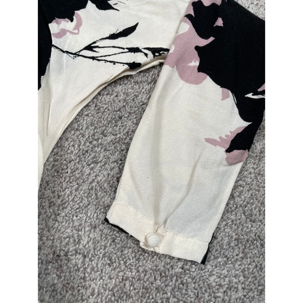 Free People Shirt Womens Medium Say You Love Me Floral Crop Tie Boho Slouchy Top - Picture 6 of 12
